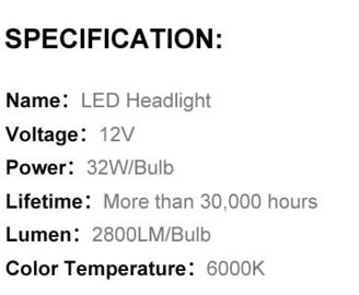 خودرو / قطعات یدکی خودرو H1 LED چراغ جلو 32W 6000K 2800LM سفید چراغ جلو